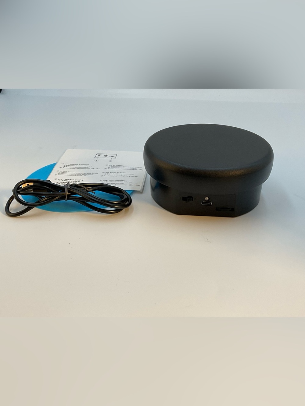 Electric Turntable Black Electronic Device with USB-C Port